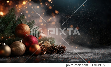 Christmas decoration sparkling firework-like elements 130491850