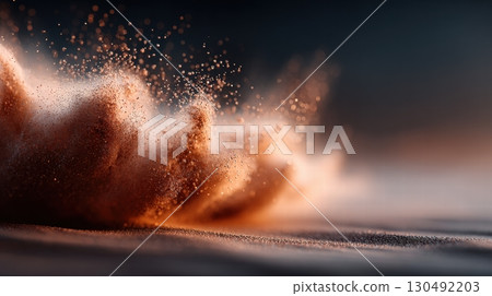 Abstract glowing particles on dark background 130492203