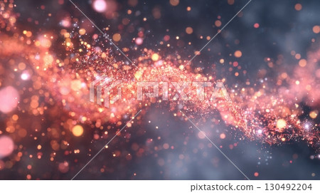 Abstract glowing particles on dark background 130492204