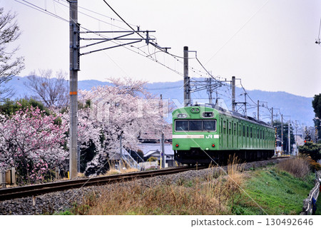 2007 年:奈良線復線前,有四列 103 系列本地列車在奈良線上運行 2007 年:奈良線復線前,有四列 103 系列本地列車在奈良線上運行 130492646