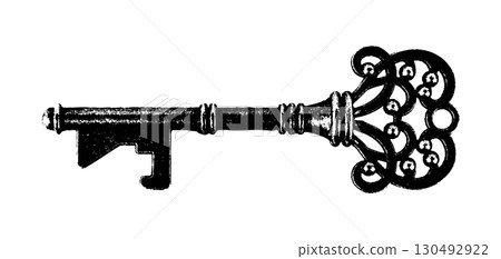 vintage key sketch design. Vector illustration vintage key sketch design. Vector illustration 130492922