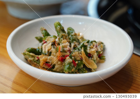 Spicy Korean Sauteed Green Peppers Side Dish Spicy Korean Sauteed Green Peppers Side Dish 130493039