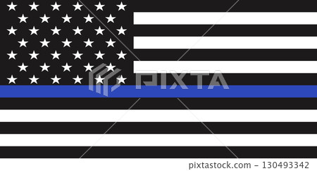 American flag with a blue line, supporting law enforcement. American flag with a blue line, supporting law enforcement. 130493342
