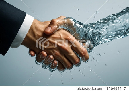Luxury Business Handshake with Water Hand Concept 130493347