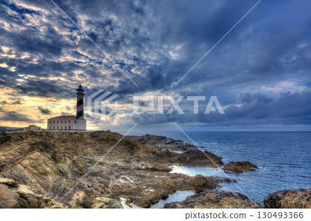 Cap de Favaritx sunset lighthouse cape in Mahon Cap de Favaritx sunset lighthouse cape in Mahon 130493366