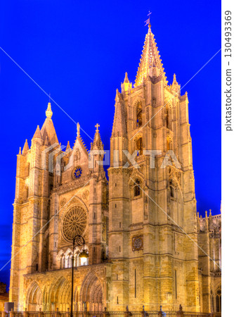 Cathedral of Leon in Castilla at Spain 130493369