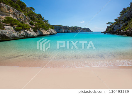 Cala Macarelleta in Menorca at Balearic Islands Cala Macarelleta in Menorca at Balearic Islands 130493389