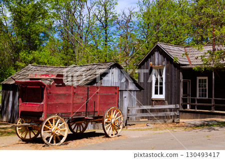 California Columbia carriage in an old Western Gold Rush Town 130493417