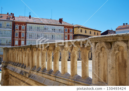 Burgos Cathedral facade in Saint James Way 130493424
