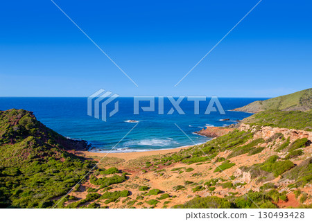 Cala Pilar beach in Menorca at Balearic Islands 130493428