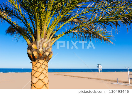 Gandia beach in Valencia at Mediterranean Spain 130493446