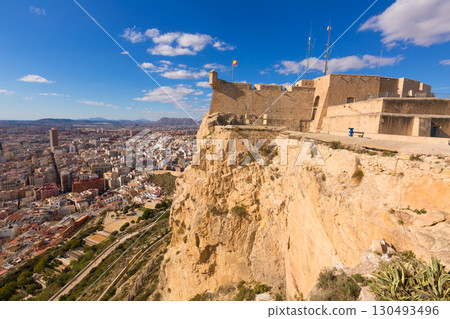 Alicante skyline aerial from Santa Barbara Castle Spain Alicante skyline aerial from Santa Barbara Castle Spain 130493496
