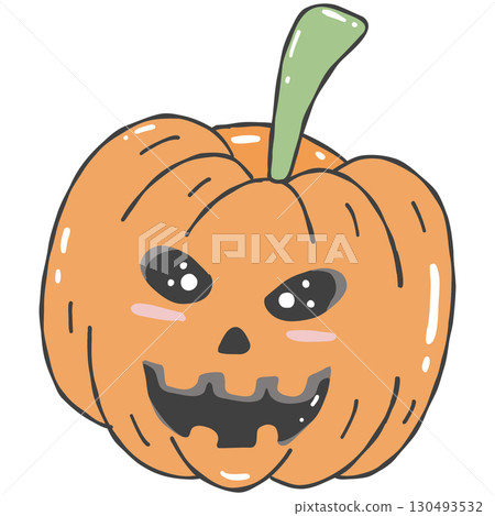 with face expression of pumpkin 130493532