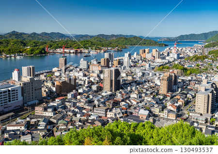 <廣島縣>尾道市街景及千光寺公園展望台全景 130493537
