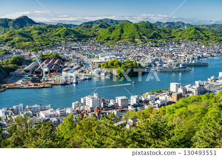 <廣島縣>尾道市街景及千光寺公園展望台全景 130493551