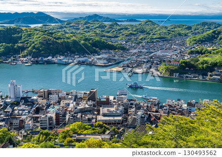 <廣島縣>尾道市街景及千光寺公園展望台全景 130493562