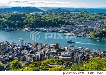 <廣島縣>尾道市街景及千光寺公園展望台全景 130493564