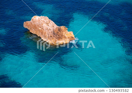 Cala Macarella Menorca turquoise Balearic Mediterranean 130493582