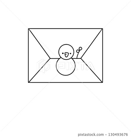 A white envelope with a snowman on it A white envelope with a snowman on it 130493676