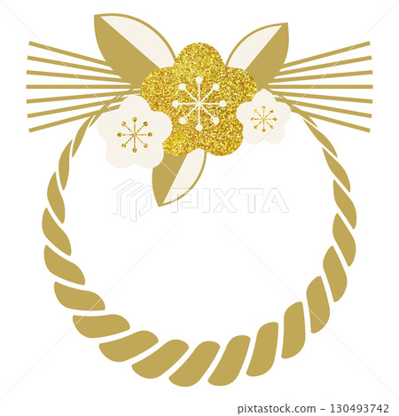 插圖素材註連繩和梅花金 130493742