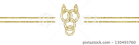 插畫素材Mizuhiki Gold 130493760
