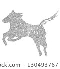 插畫資料：馬、手繪、銀 130493767