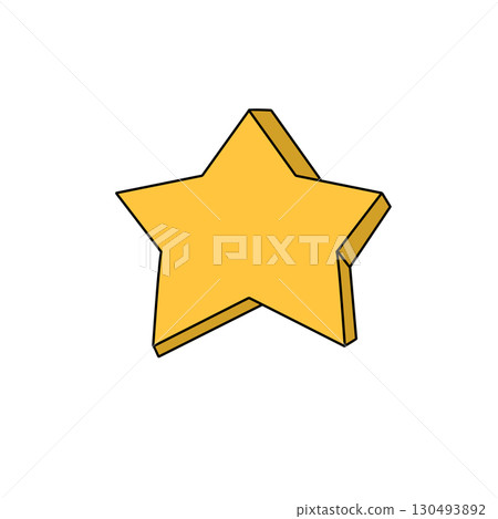 A yellow star with a white background 130493892