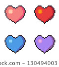 Pixel art heart icon set of 4 colors (01) 130494003