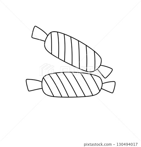 Two candy sticks with stripes on them 130494017