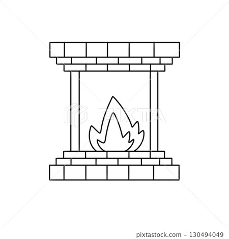 A fireplace with a fire in it A fireplace with a fire in it 130494049