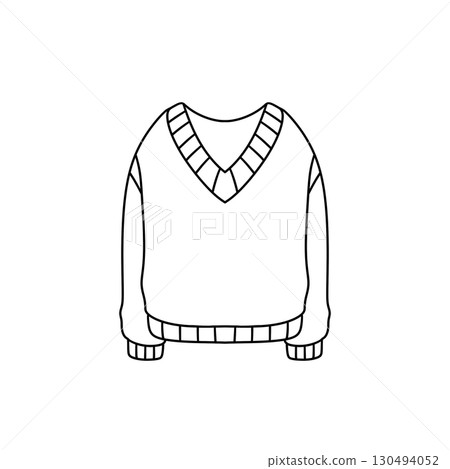 A white sweater with a collar and sleeves A white sweater with a collar and sleeves 130494052