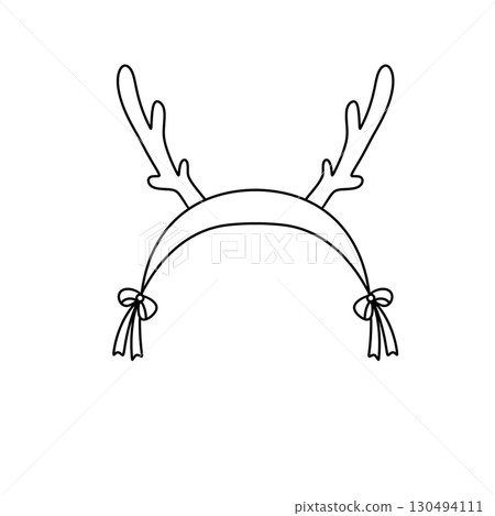 A pair of antlers with a bow tie on top A pair of antlers with a bow tie on top 130494111