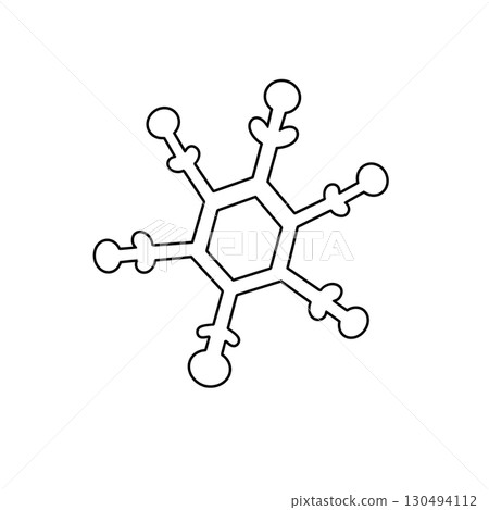 A snowflake is drawn in black and white A snowflake is drawn in black and white 130494112