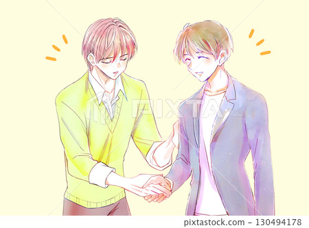 Smiling man shaking hands 130494178