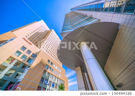 A new view of the cityscape of Yokohama, Japan. Sakuragicho Station, South ticket gate (East exit) side. View of Fuji Soft and Washington Hall of Fame. (September 6th) A new view of the cityscape of Yokohama, Japan. Sakuragicho Station, South ticket gate (East exit) side. View of Fuji Soft and Washington Hall of Fame. (September 6th) 130494186
