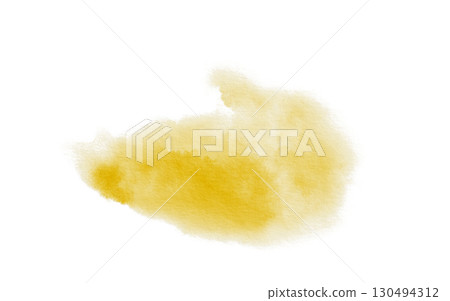 Abstract watercolor yellow color spot on transparent background,imitation cloud in pastel technique for postcards, websites, invitations, flyers, packaging products,patterns any composition. 130494312