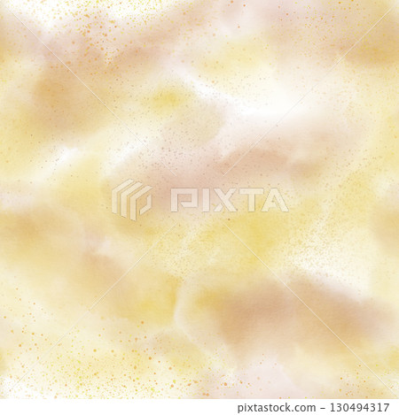 Seamless background with watercolor splashes and underflows in warm peach-beige scale as an addition to autumn, sunny pumpkin festival collection. The watercolor illustration is hand drawn 130494317