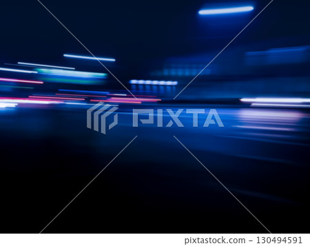 Night city life abstract blur bokeh lights 130494591