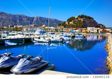 Denia marina Port and Castle in Alicante at Spain 130495119