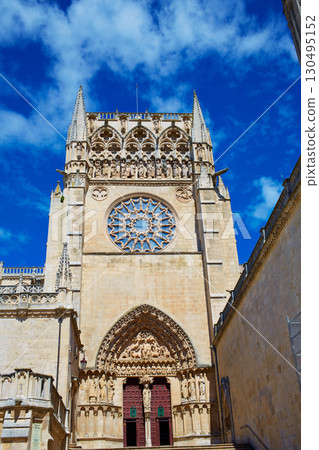 Burgos Cathedral facade in Saint James Way 130495152