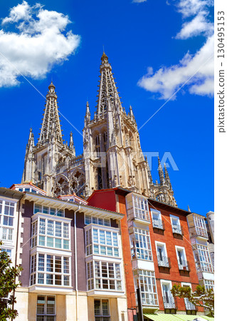 Burgos Cathedral facade in Saint James Way 130495153