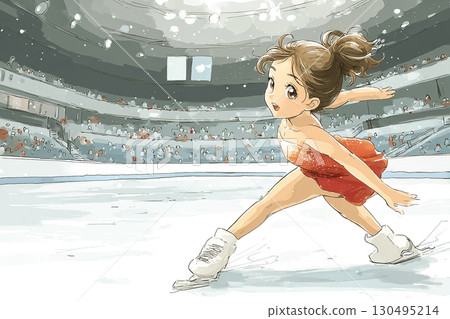Miyu Series: Female athletes posing on the ice 130495214