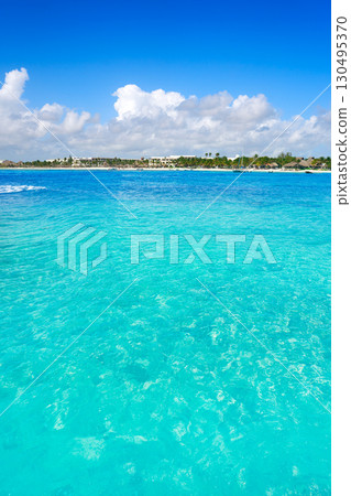 Akumal Caribbean beach in Riviera Maya 130495370