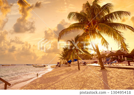 Puerto Morelos beach in Riviera Maya 130495418