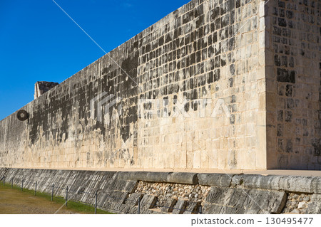Chichen Itza stone ring Maya ballgame court 130495477