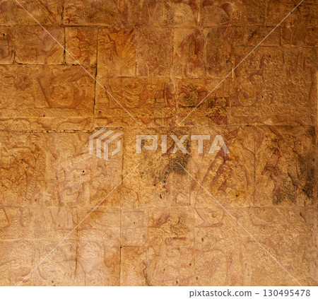 Jaguars temple in Chichen Itza Mexico 130495478