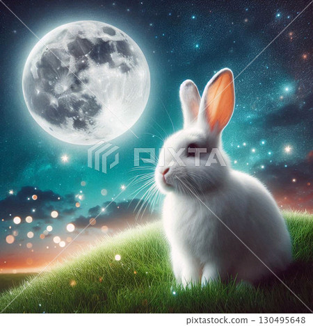 White Rabbit Watching the Moon[18] 130495648