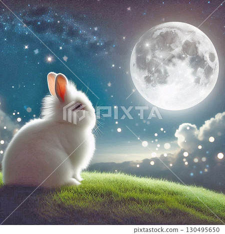 White Rabbit Watching the Moon[20] 130495650