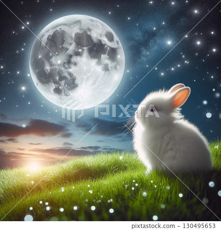 White Rabbit Watching the Moon[23] 130495653