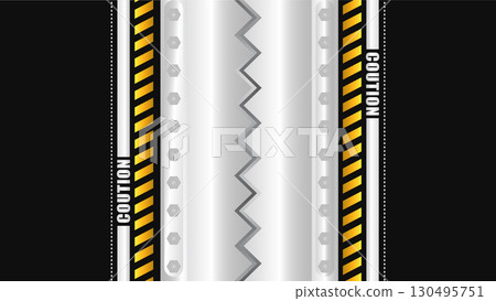 Futuristic industrial spiked gate for games and sci-fi. Vector illustration 130495751
